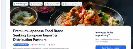 Premium Japanese Food Brand Seeking European Import & Distribution Partners