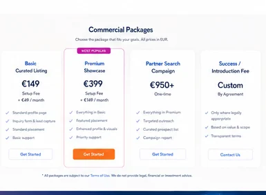 Partner Market Global commercial package cards